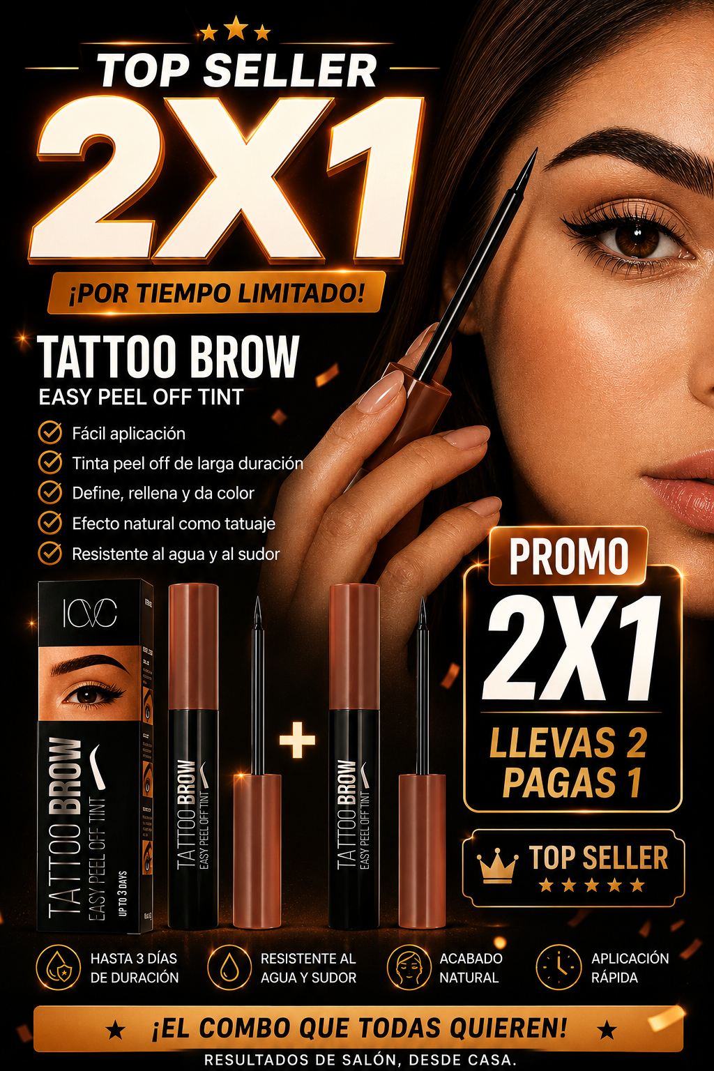 Tatto brown easy peel off 2x1